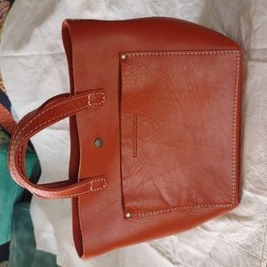 Portland Leather goods mini crossbody in Papaya